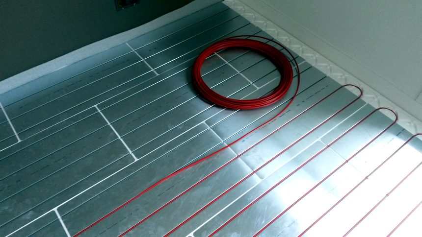 Chauffage au sol — pose de câble